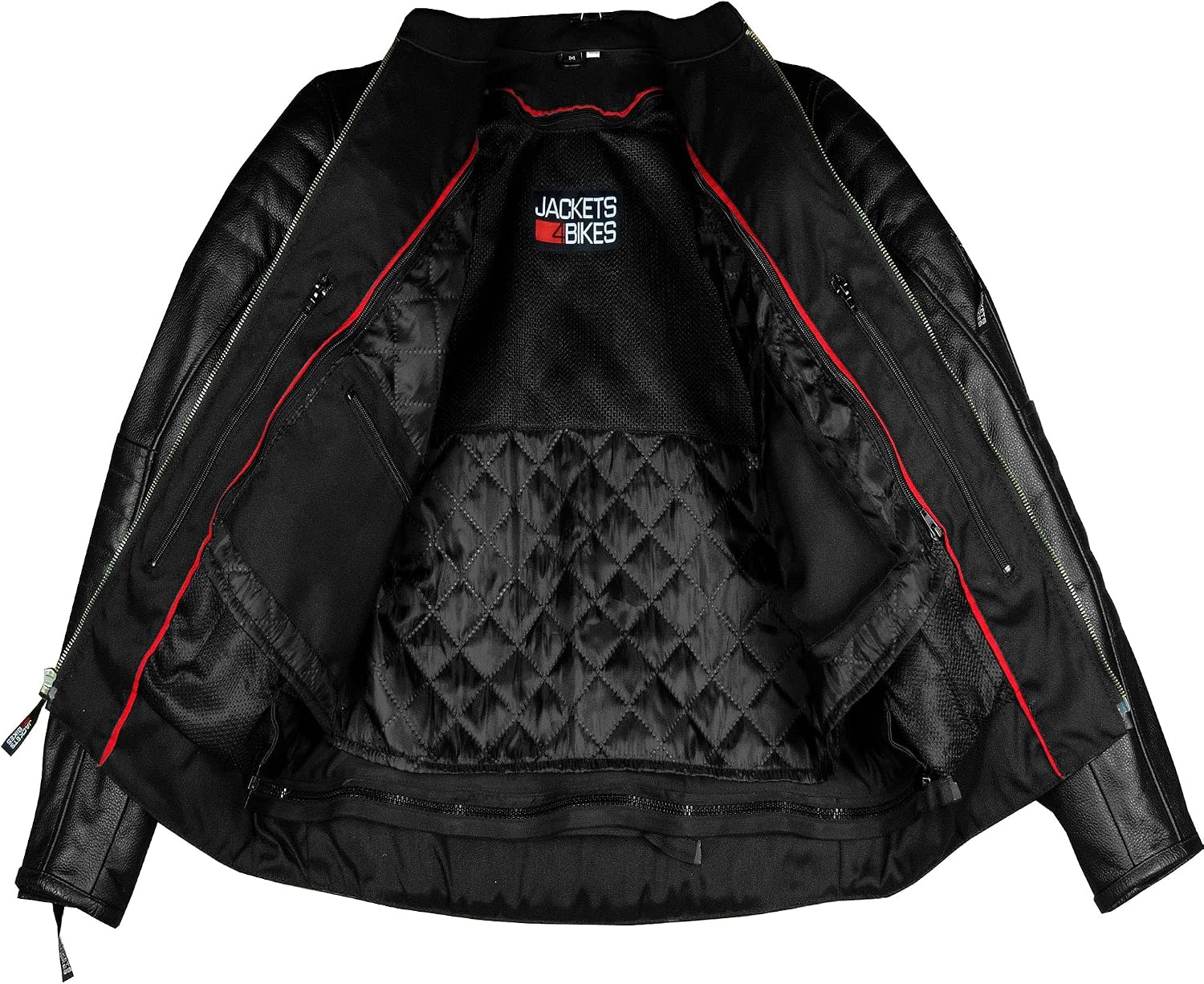 REVOLT Men's Motorcycle Jacket, Natural Buffalo Leather, CE Armor - Ventilation, Cruiser Motorbiker Touring Biker