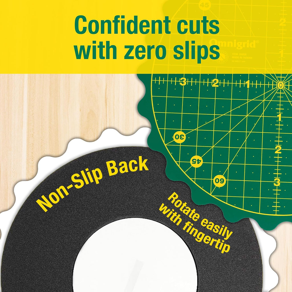 360 Rotating Self-Healing Cutting Mat, 8 Inch Precision Fabric Cutting Mat with Durable Surface for Quilting, Sewing