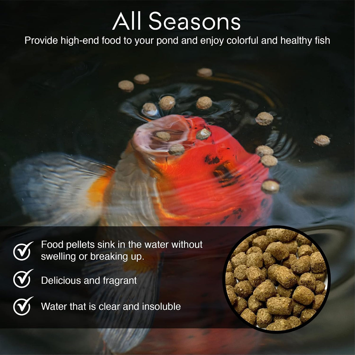Big Kahuna Koi Fish Food for Ponds 45lbs - Koi Food for Pond Fish Food Pellets – 3/16-1/4 Floating Pond Pellet