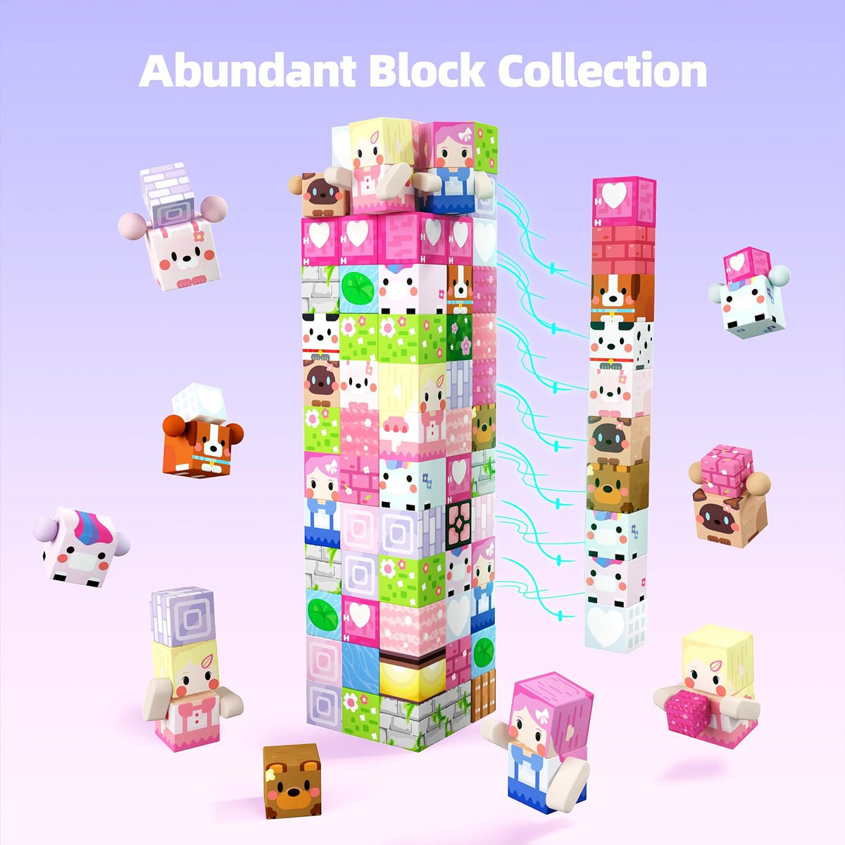 100PCS Magnetic Blocks Kid Building Toys for 3+ Years Old Girls
