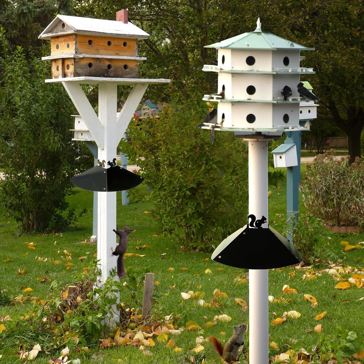 Metal Squirrel Baffle for 4x4 Post, 18 Inch Baffle for Bird Feeder, Outside Wooden Pole Mount Squirrel Guards for
