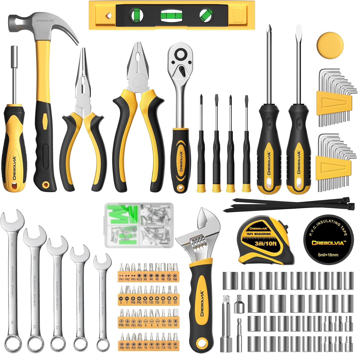 209 Piece Tool Kit for Home Socket Wrench Auto Repair Tool Set,General Household Tool box,Basic Hand Tool Kit,Perfect