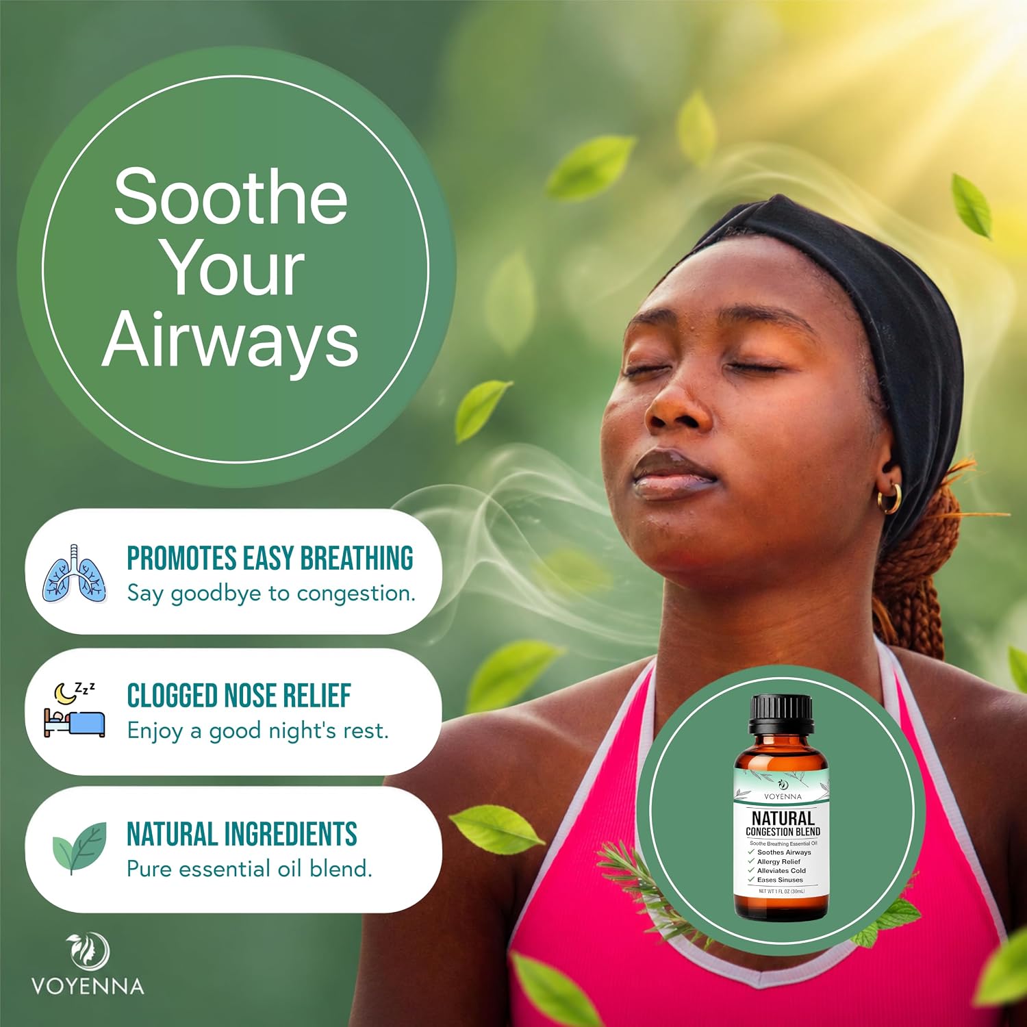 Essential Oil Breathe Blend for Diffuser, Humidifier, Aromatherapy & Rub with Peppermint & Eucalyptus Oils