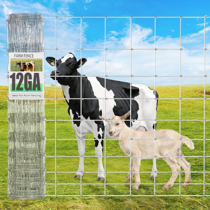 12 Gauge Heavy Duty Cattle Panels for Garden Trellis, 4ftx100ft, Thickened Cattle Panels for Galvanized Farm Fence