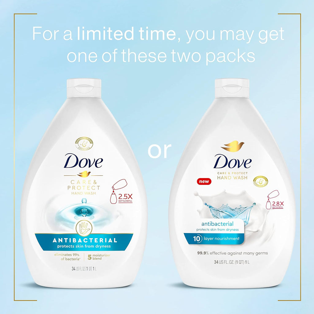Antibacterial Hand Wash Care & Protect Pack of 3, 34 oz