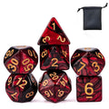 7PCS Polyhedral RPG Dice Set Red Black Dice for Role Playing Games