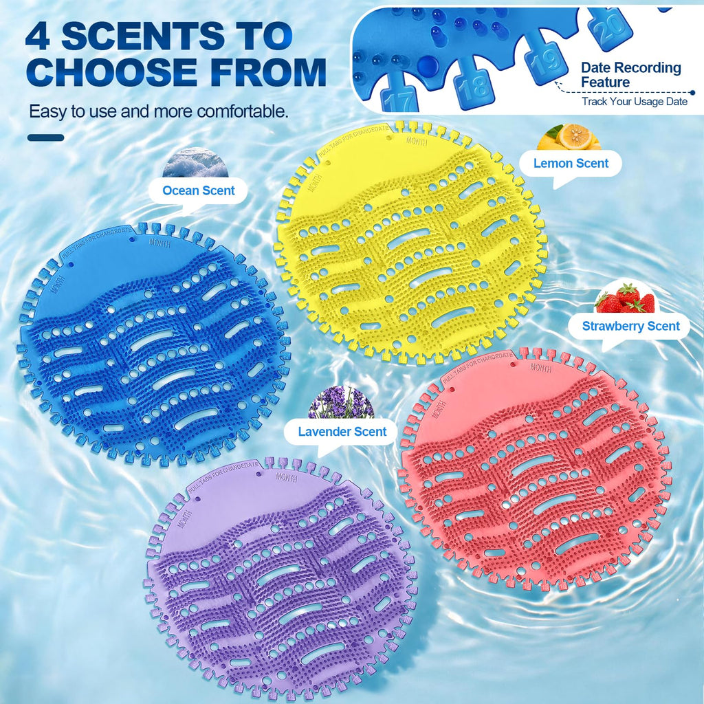 Urinal Screen Deodorizer, 12-Pack, 4 Mixed Scents