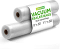 Vacuum Sealer Bags for Food 8” x 50’ & 11" x 50' (2 Rolls, 100’ Total) – Works with All Sealers, BPA-Free