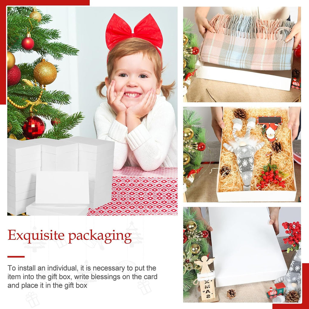 30 Pack Shirt Gift Boxes Large White Gift Boxes with Lids for Presents, Clothes, Sweater, Coat, A pparel, 17"X