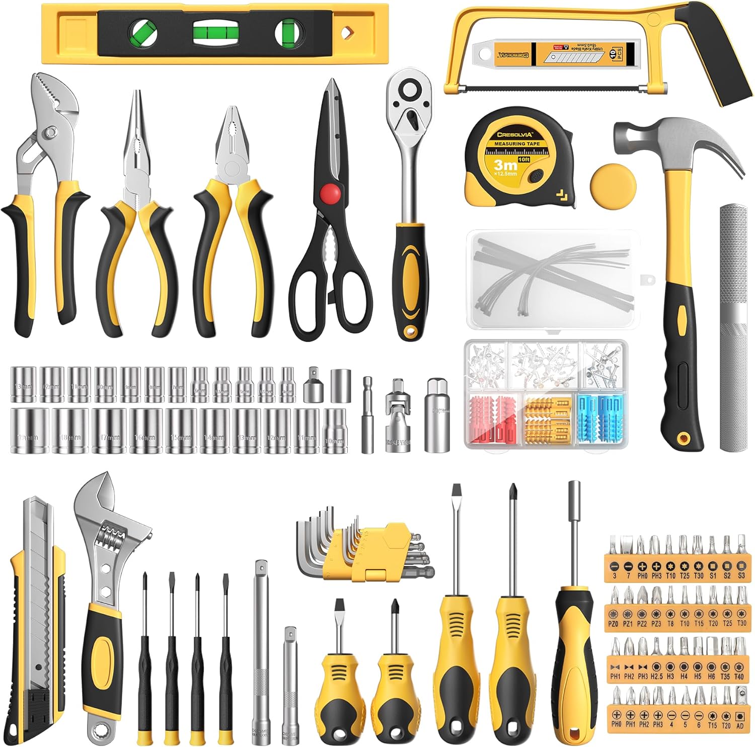 328 Piece Tool Kit for Home,Hand Repair Tool Set,Toolbox Storage Case with Drawer,General Household/Auto Tool
