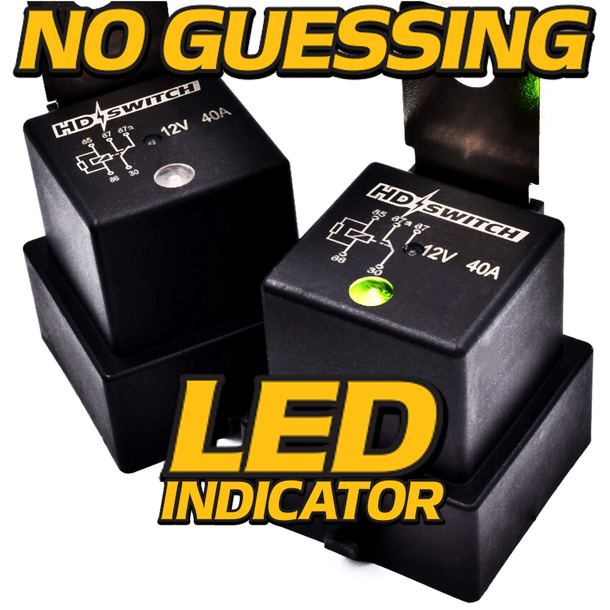 2-Pack 4RD-960388-31 Waterproof Relay w/LED Indicator 12V 40A for Hella