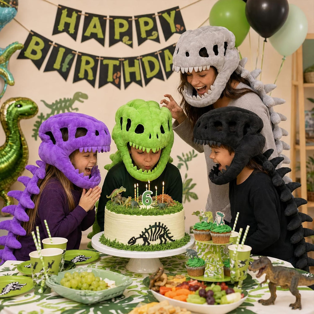Dinosaur Skeleton Costume for Kids, Cozy Plush 3D Dino Toy Skull & Spine, Dinosaur Outfit for Halloween Cosplay Props