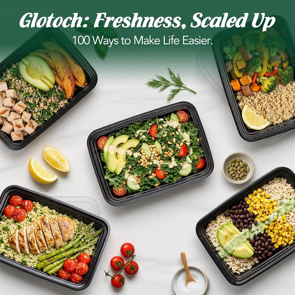 Meal Prep Containers with Lids 32oz 100 Pack (200 Piece)