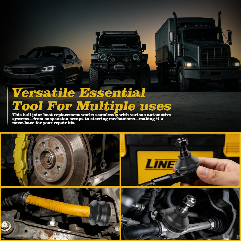 6 PCS Ball Joint Boot Replacement Universal Tie Rod Boot, for Most Vehicles