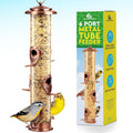 Squirrel Proof Bird Feeders for Outdoors 6 Port Metal Tube