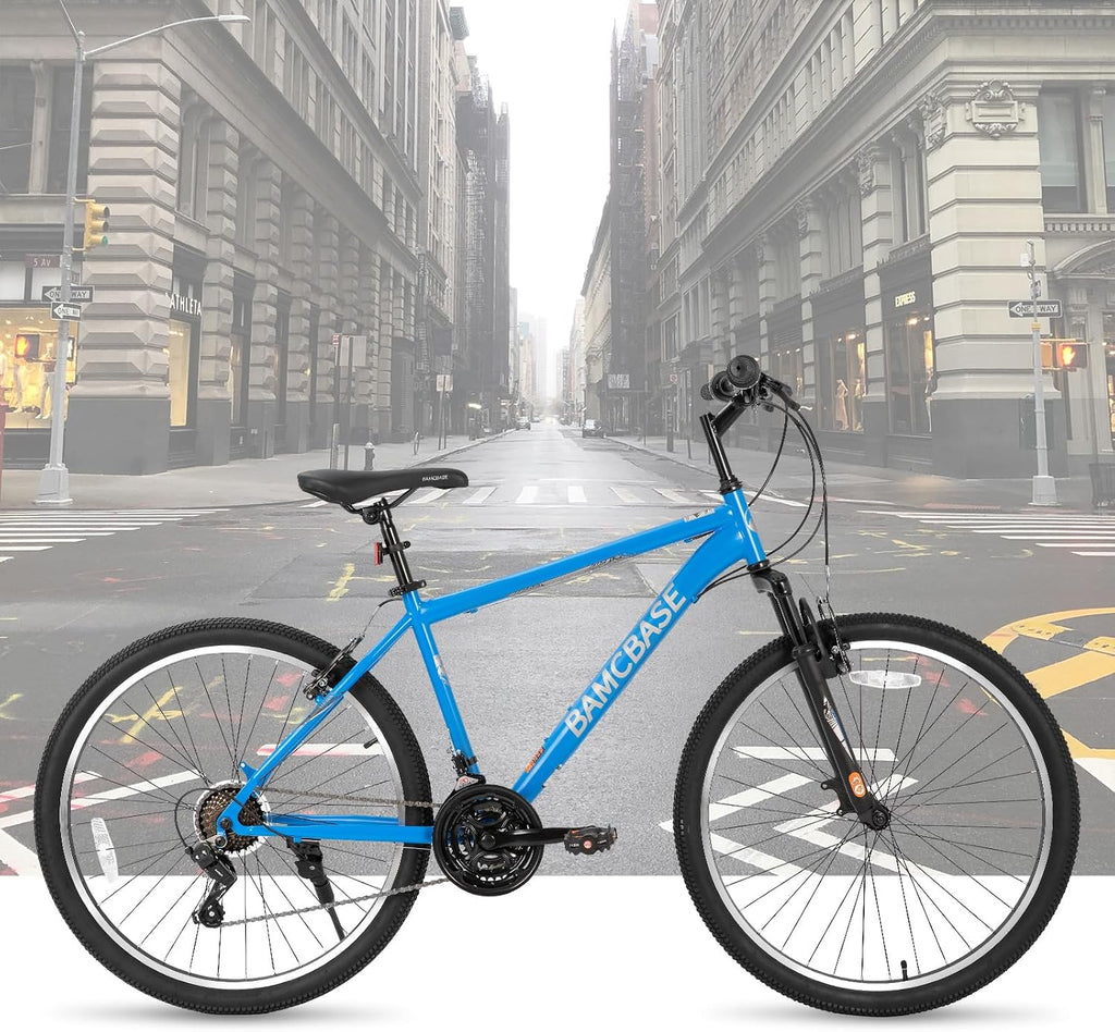HILAND 26 27.5 29 Inch Mountain Bike, Mens and Womens MTB with 21 Speeds, High-Tensile Steel Frame, V Brake, Hardtail