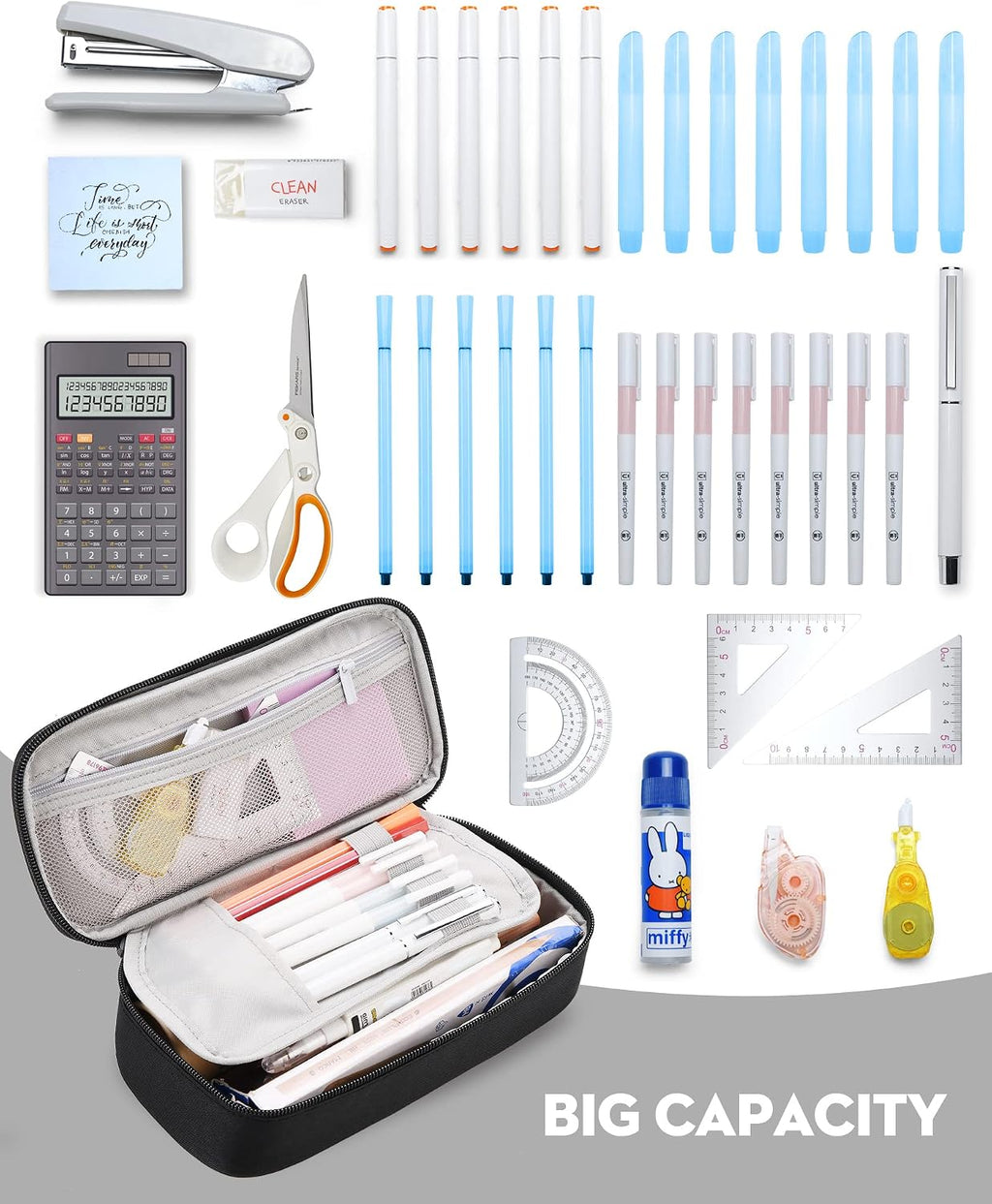 Pencil Case Big Capacity Pencil Pouch Bag Box for Girls Boys Gift | Durable Zipper With Handle, Aesthetic Pen Case