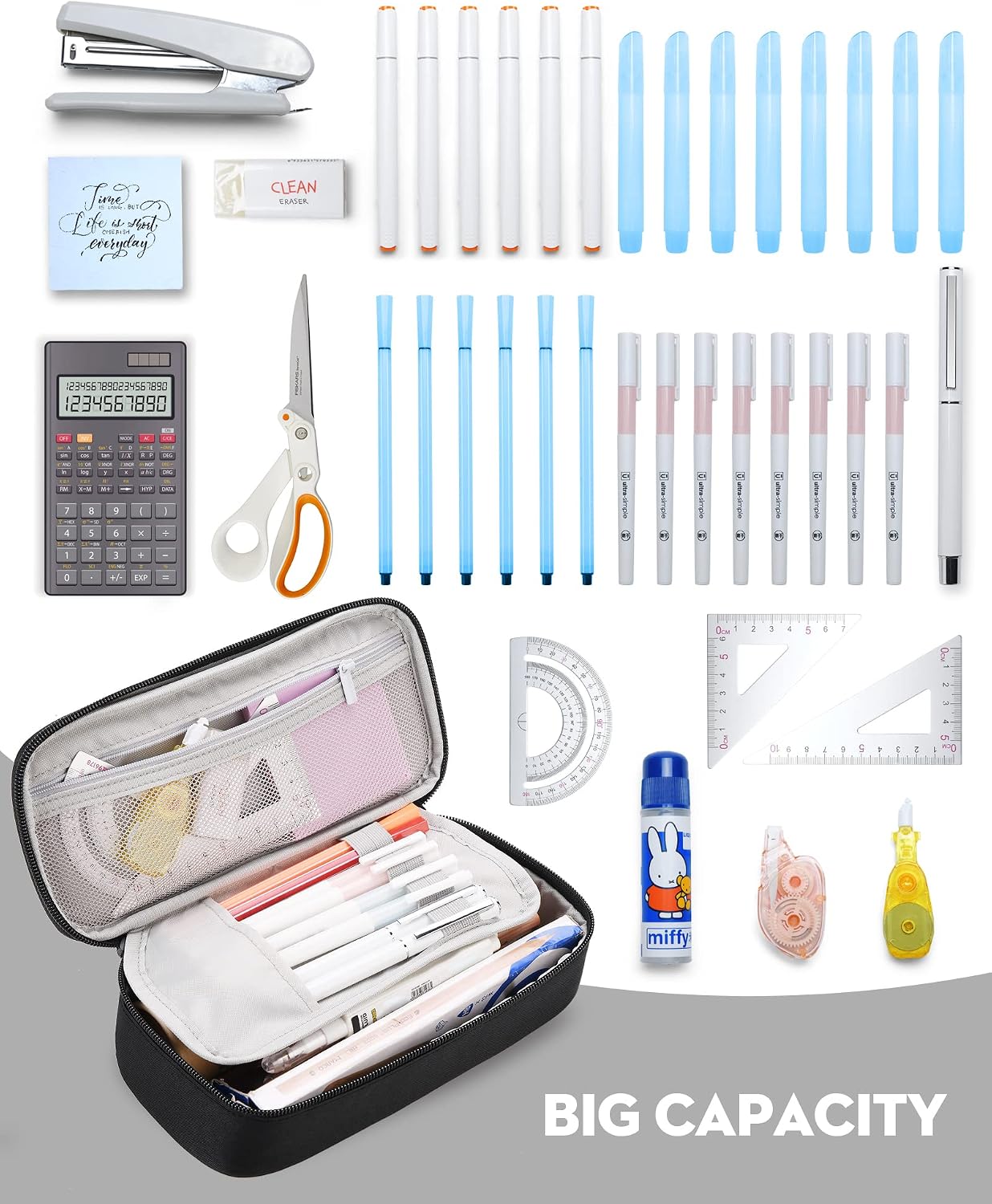 Pencil Case Big Capacity Pencil Pouch Bag Box for Girls Boys Gift | Durable Zipper With Handle, Aesthetic Pen Case