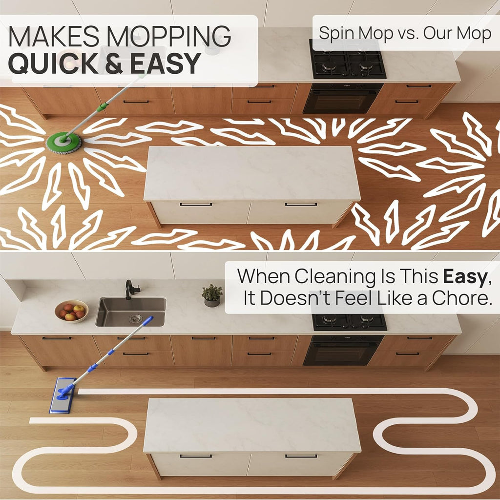 18” Pro Microfiber Hardwood Floor Mop - Cleans Floor in Seconds | Dust & Wet Mopping | Hardwood, Tile, Laminate &