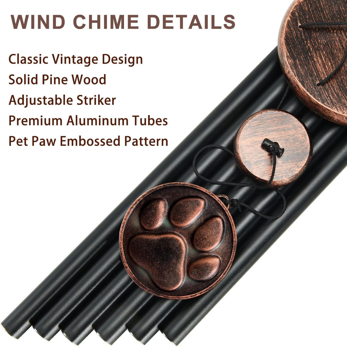 Dog Memorial Gifts for Loss of Dog, 32" Pet Memorial Wind Chimes