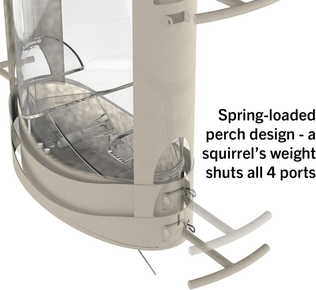 X-1 Squirrel-Proof Bird Feeder with 4.2-Pound Bird Seed Capacity and Four Feeding Ports