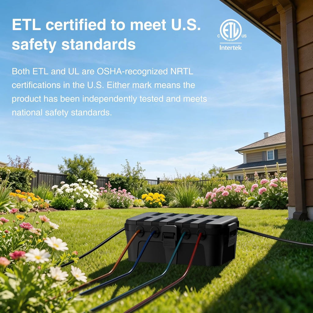 Large Outdoor Electrical Box (12.5 x 8.5 x 5 inch), IP54 Waterproof Extension Cord Cover Weatherproof, Protect