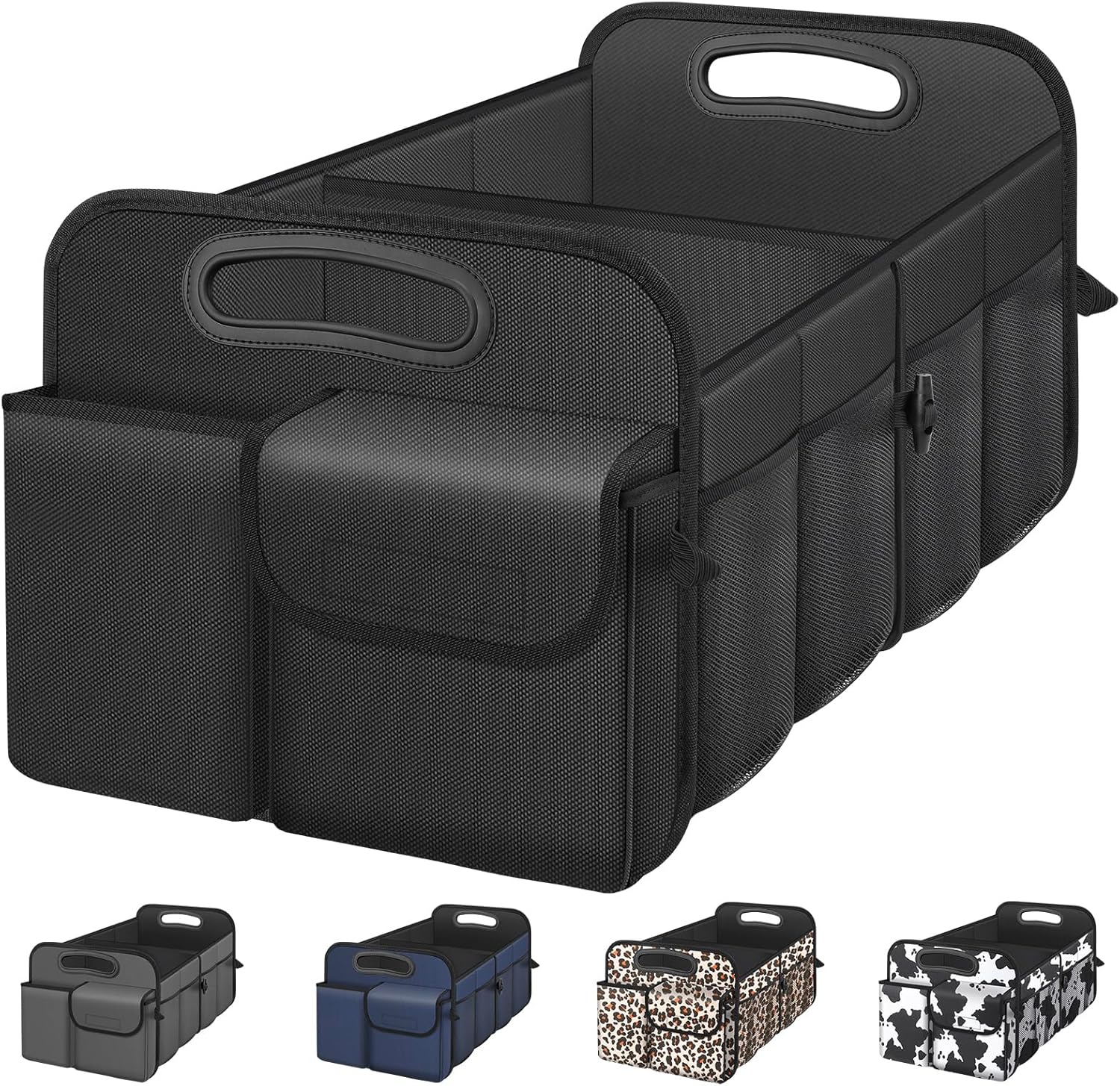 Car Trunk Organizer with Large Capacity Waterproof Car Accessories for Women & Men, Collapsible Trunk Organizer for