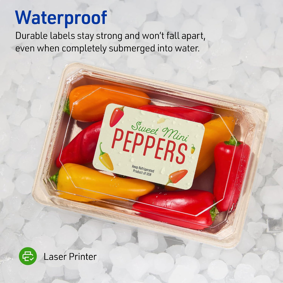 Durable Waterproof Shipping Labels with Sure Feed Technology, 3-1/3" x 4", White, Laser Compatible, 300 Blank Labels