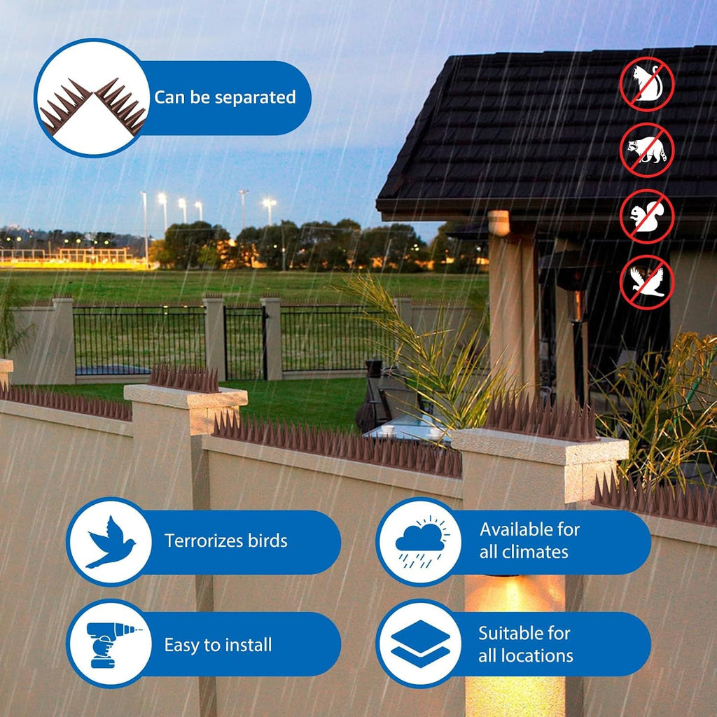 Bird Spikes, 20 Pack Pigeon Squirrel Raccoon Cat Deterrent Spike Outside Anti Robin Defender Outdoor to Keep Birds
