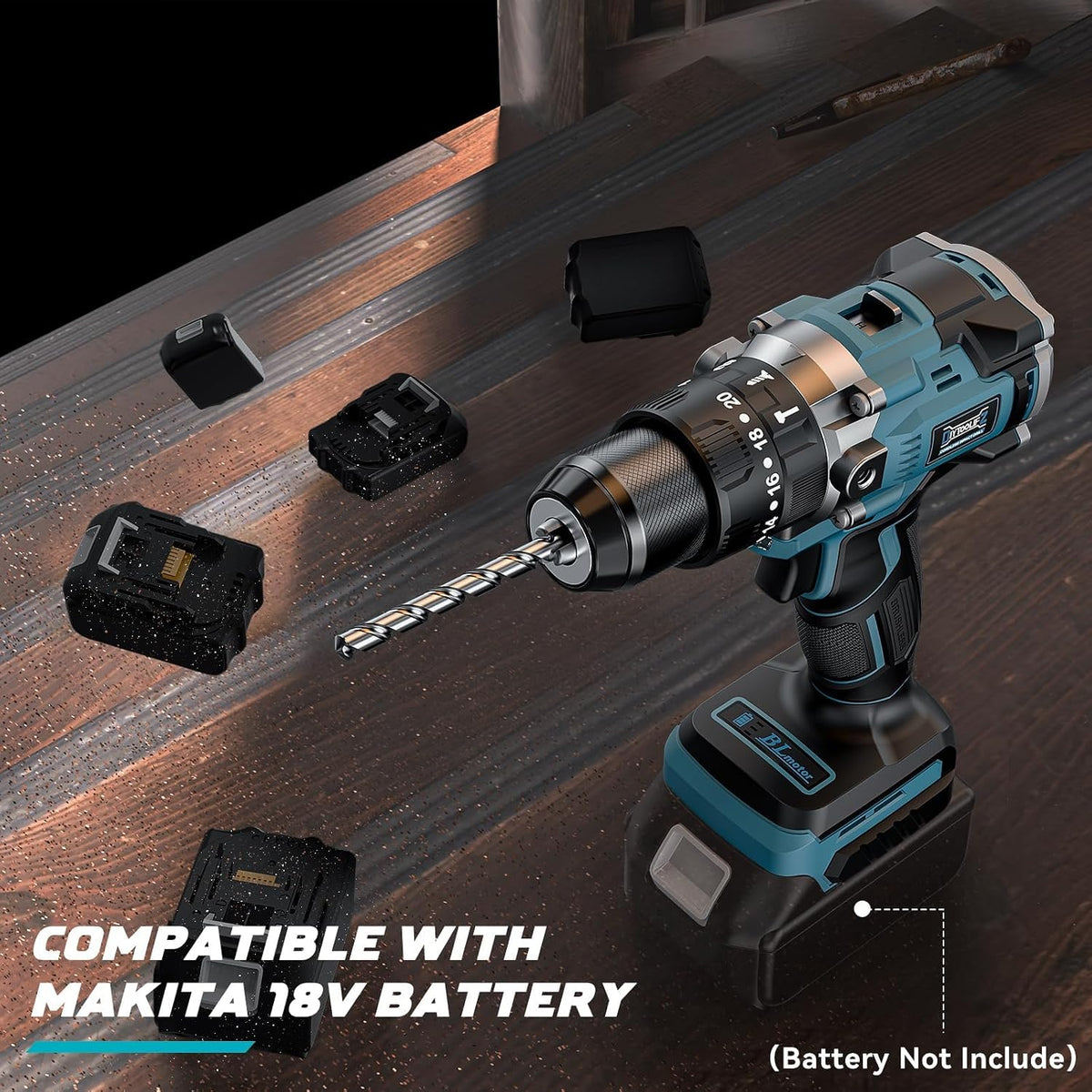 DIYtoolifz Cordless Power Drill Compatible with Makita Battery(Tool Only)