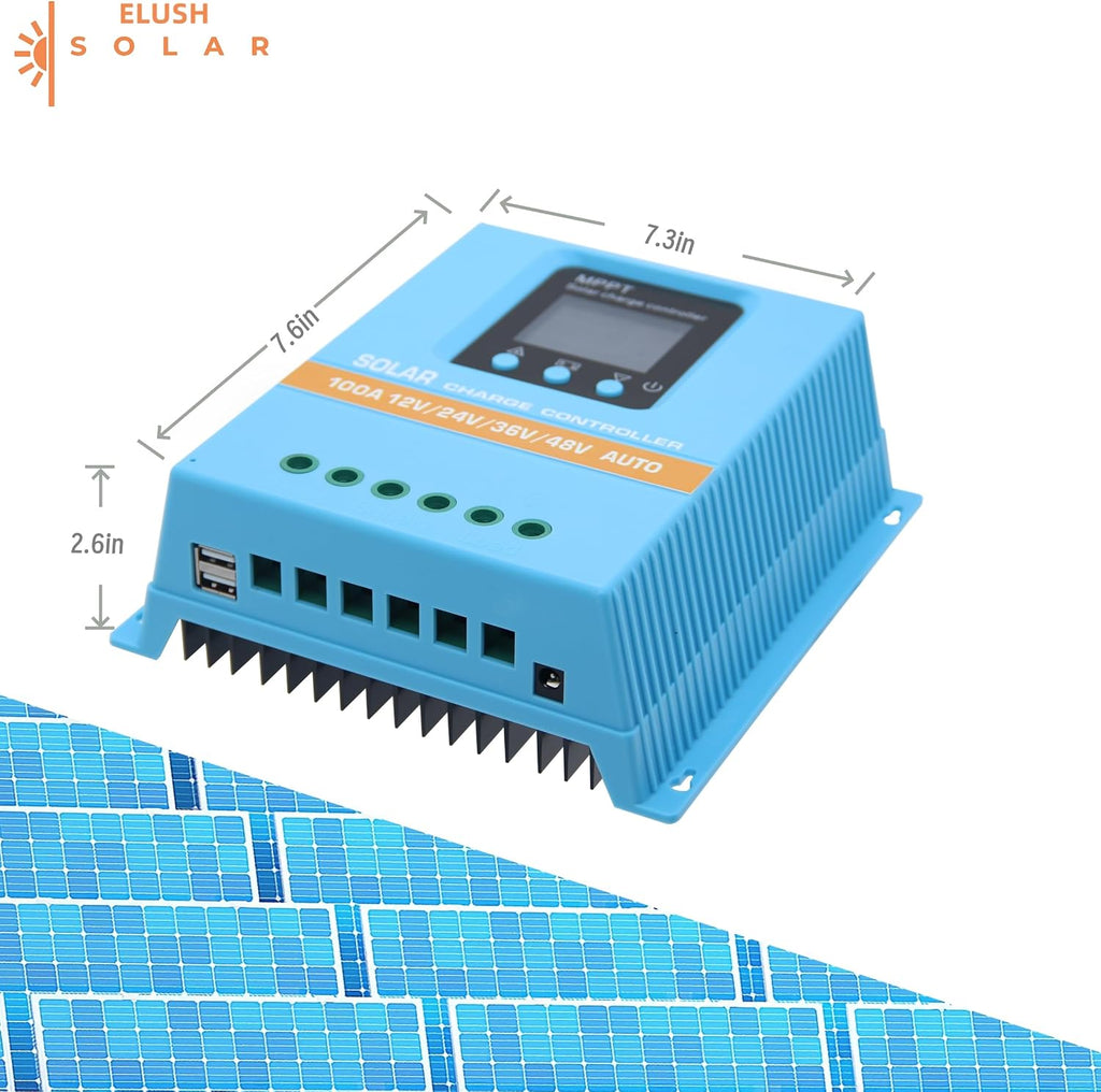 Upgraded 100A MPPT Solar Charge Controller 12V 24V 36V 48V LCD Display Battery Intelligent Regulator Max 100V Input