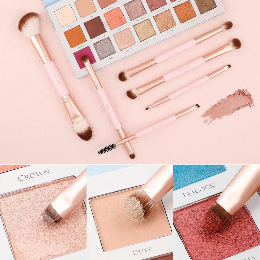 6 Piece Dual-Sided Eyeshadow Brushes - 12 Functions in 1 Set