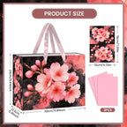 Cherry Blossom Gift Bag with 3 Pink Tissue Paper & Greeting Card