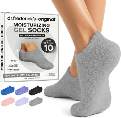 Moisturizing Gel Socks, Mellow Moon, 1 Pair | Full-Foot Gel Lining, Overnight Foot Care, Dry Feet and Cracked Heels