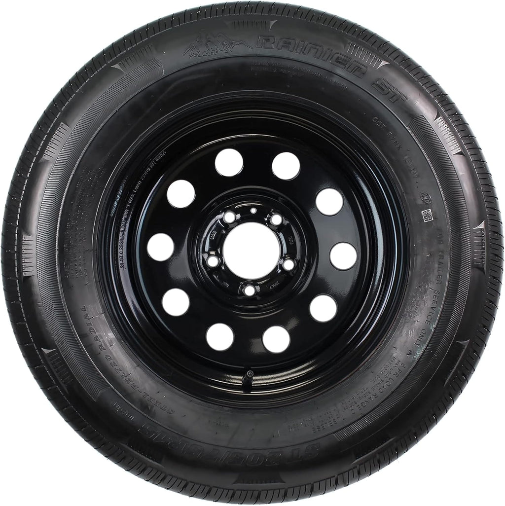 Radial Trailer Tire Rim Assembly ST205/75R15 LRC 5 Lug Black