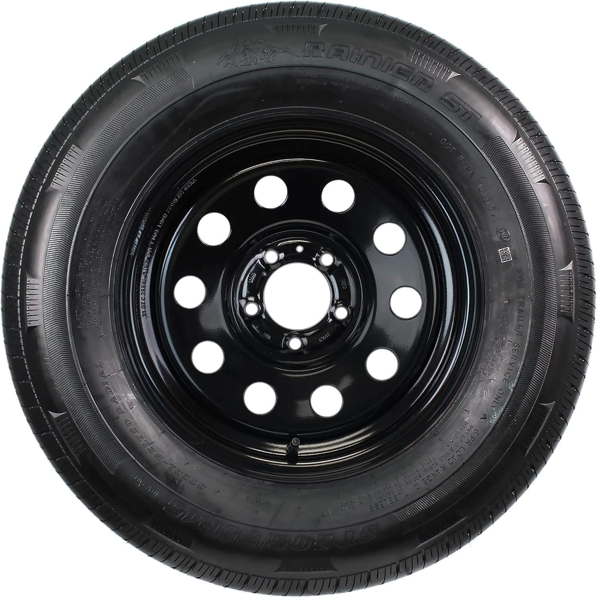 Radial Trailer Tire Rim Assembly ST205/75R15 LRC 5 Lug Black