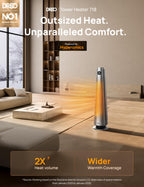 Space Heater Large Room, 120° Oscillation, 30" Heaters with Remote