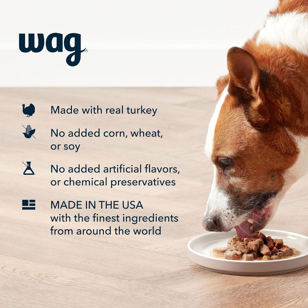Amazon Brand - Wag Stew Canned Dog Food, Turkey & Sweet Potato Recipe, 13.2 oz Can (Pack of 12)