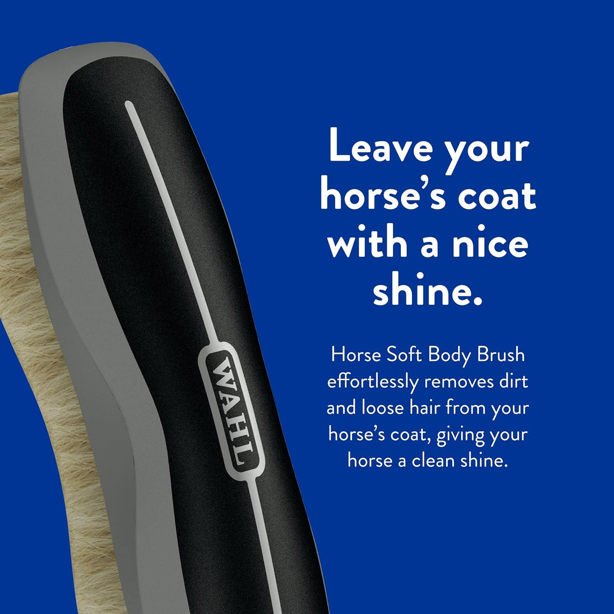 Professional Animal Equine Soft Body Horse Brush, Black