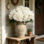 6pcs White Hydrangea Artificial Flowers Silk Fake Hydrangeas