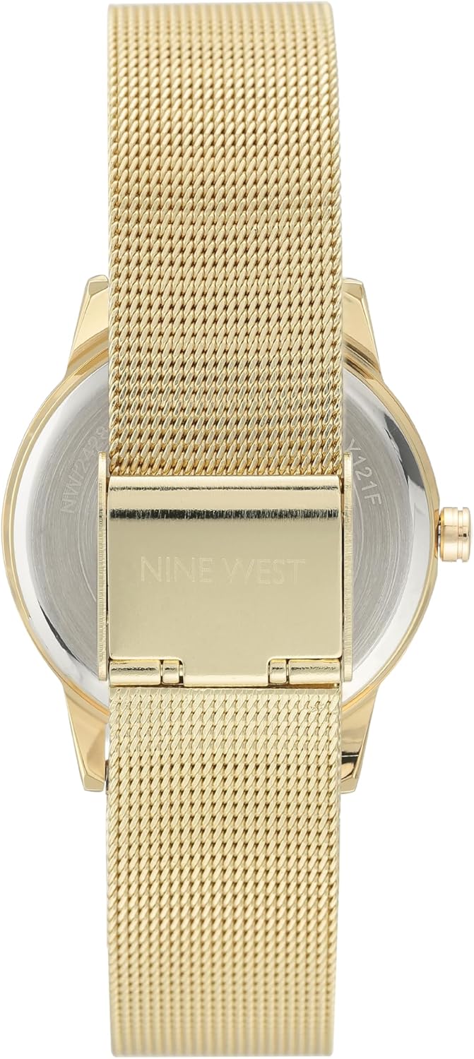 Nine West Women's Floral Dial Mesh Bracelet Watch