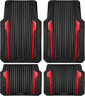 Heavy Duty Rubber Car Mats Metallic, Aluminum Film All Weather Floor Mats Waterproof Universal Trim to Fit Automotive