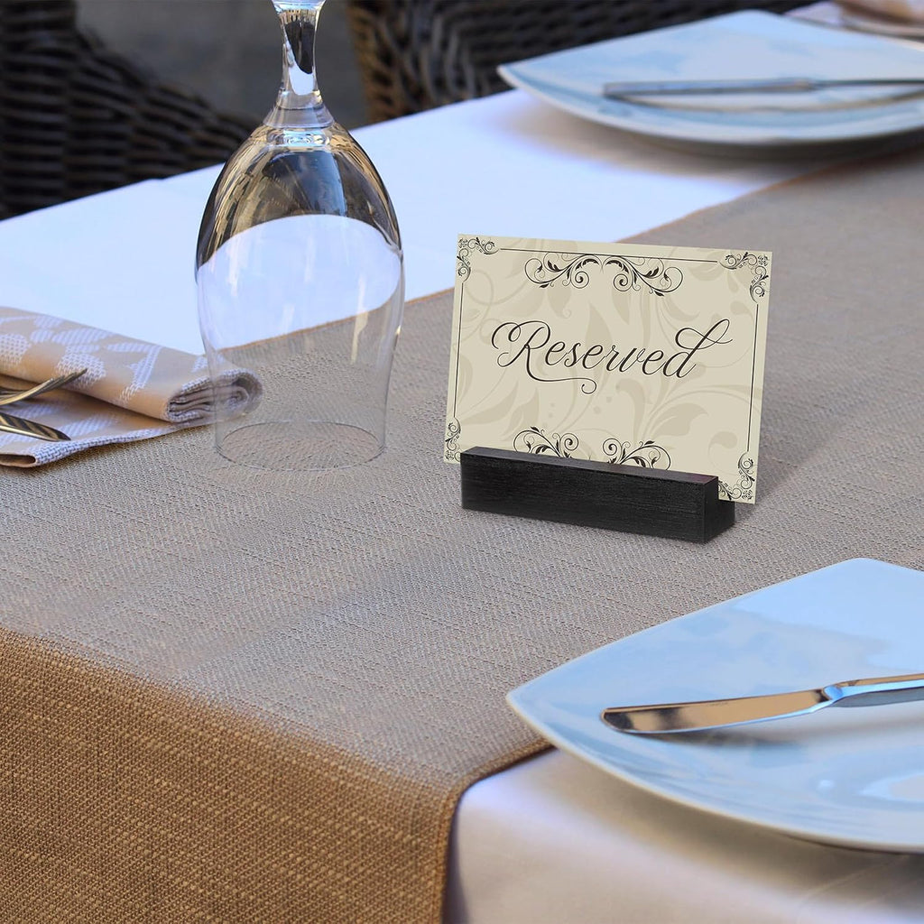 12 Pcs Wood Card Holders,Acrylic,Black,4.6x1.1x1 Inch | Guitar Shaped Stands for Table Numbers, Wedding Party