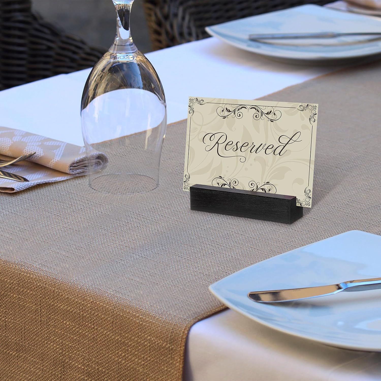 12 Pcs Wood Card Holders,Acrylic,Black,4.6x1.1x1 Inch | Guitar Shaped Stands for Table Numbers, Wedding Party