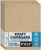 MagicWater Chipboard Sheet - 9x12 inch - 30 pt - 0.030" Thick - 10 Pack