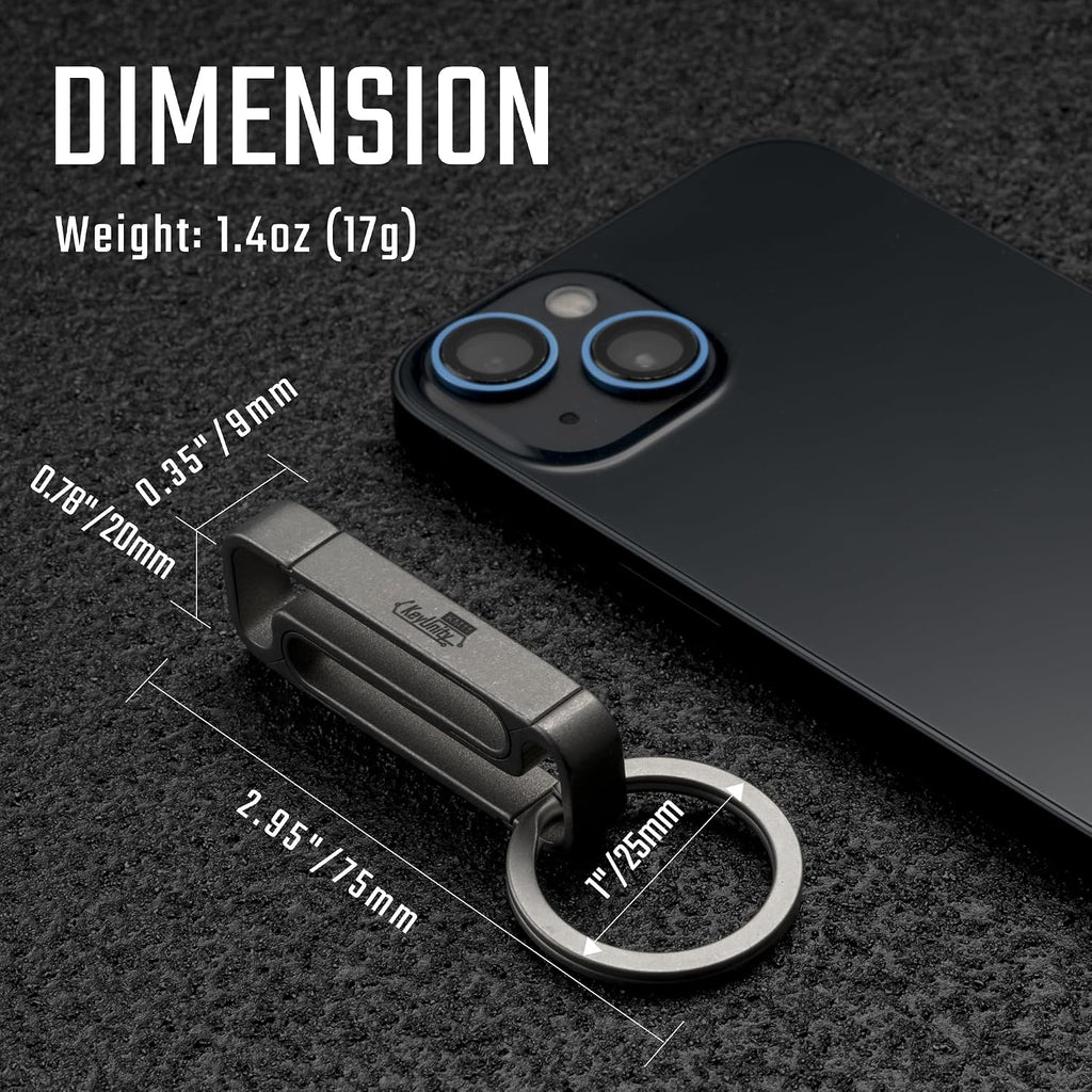 Titanium Key Holder Belt Clip, Double Side Carabiner Keychain For Men