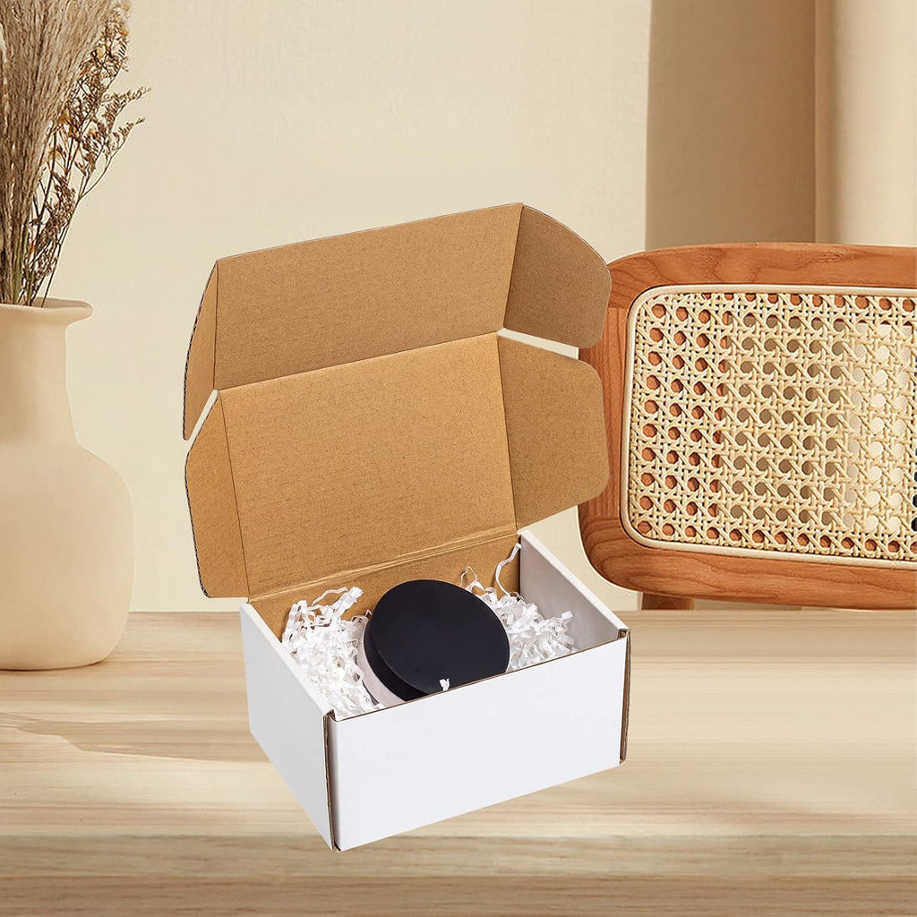 White Shipping Boxes 6x4x3" 60 Pack Corrugated Cardboard Box Mailer