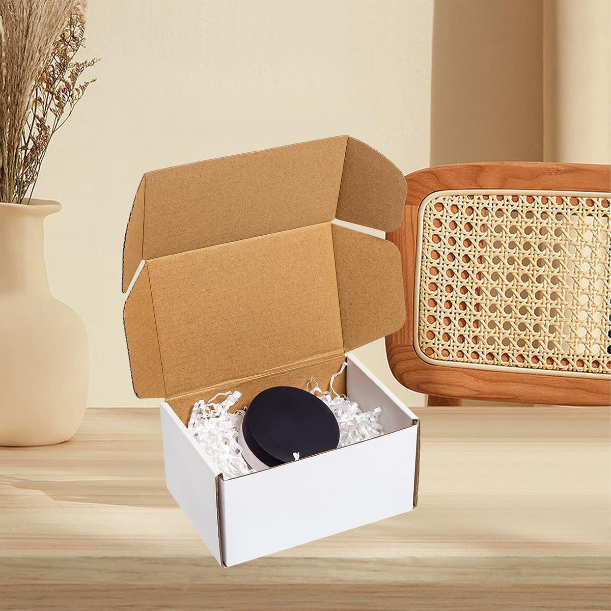 White Shipping Boxes 6x4x3" 60 Pack Corrugated Cardboard Box Mailer