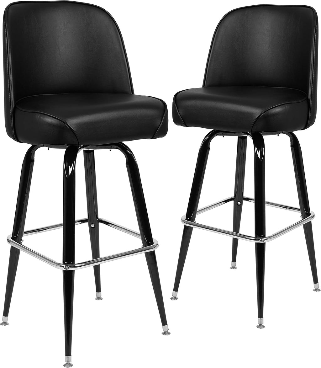 Bucket Seat Swivel Barstool, 2-Pack