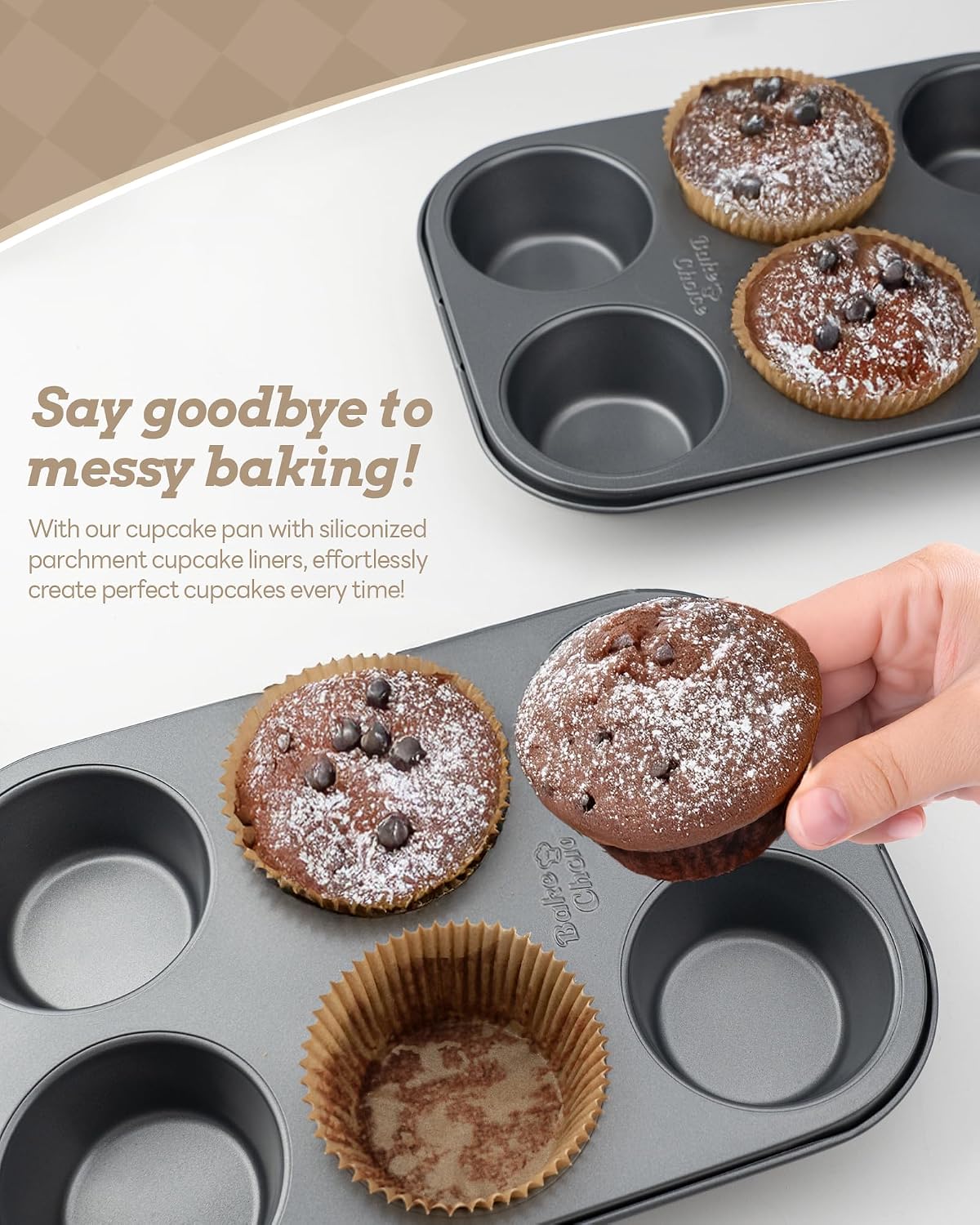 2 Jumbo Muffin Pan for Baking, Extra Large Cupcake Pan